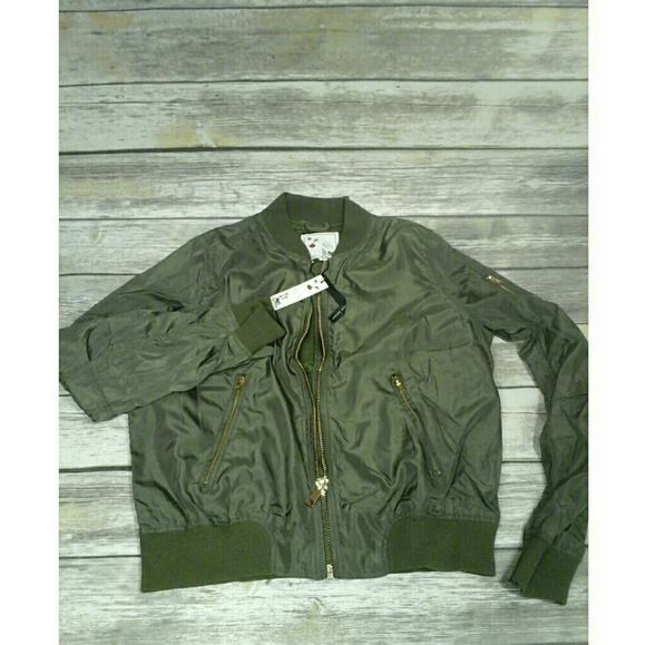 Olive Classic Bomber Jacket - Picture 6 of 7